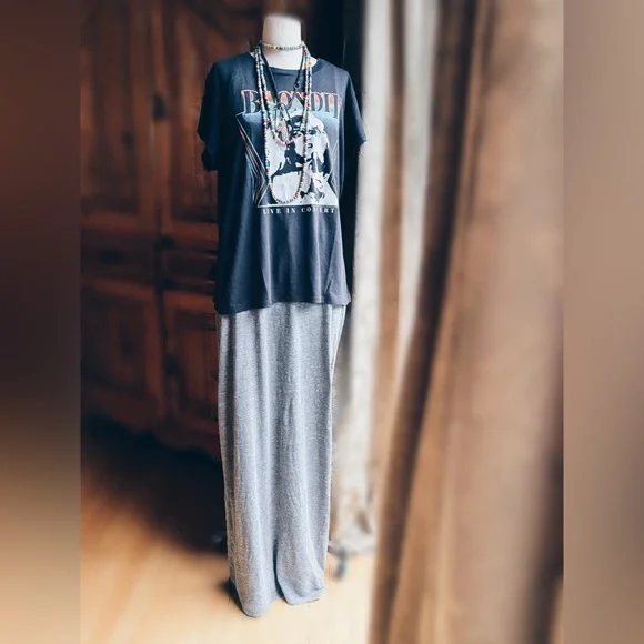 Chaser Strappy Tee Maxi Dress Heather Gray S NWT Luxe Jersey - Picture 8 of 13